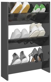 Pantofar de perete, gri extralucios, 60x18x90 cm, PAL 1, 60 x 18 x 90 cm, gri foarte lucios, 60 x 18 x 90 cm, 1