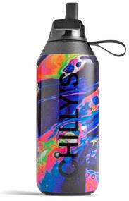 Balon termos Chilly's Bottles - Dreamscape, Neon Galaxy 500 ml, Seria 2 Ediție Flip