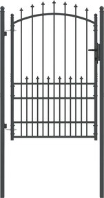 vidaXL Poartă de gard cu țepi Gri 170 x 100 cm Oțel vopsit în pulbere