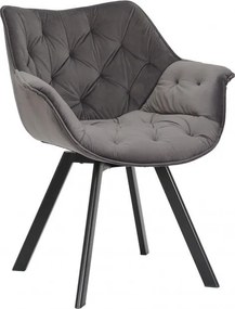 Scaun pivotant The Dutch Comfort, catifea gri