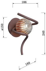 Aplică ONLI FRIDA 1xG9/10W/230V cupru