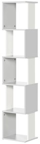 HOMCOM Bibliotecă raft Design Modern cu 5 Nivele - Depozitare Practică pentru Casă sau Birou, alb și gri | Aosom Romania