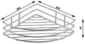 Raft de colț din sârmă AQUALINE 37005 Chrom line,argintiu, simplu