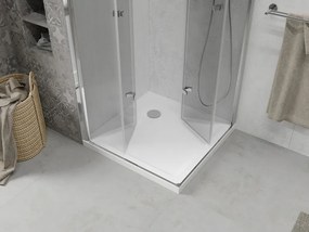 Mexen Lima Duo cabină de duș pliabilă 90 x 90 cm, transparentă, crom + cadă Flat - 856-090-090-01-02-4010