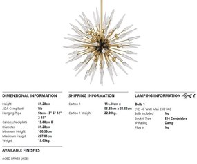 Lustra LUX design modern SPARTA cu 12 surse de lumina