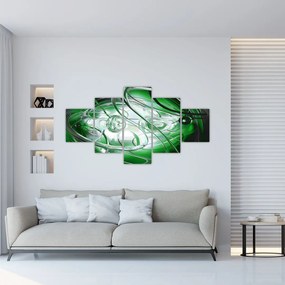 Tablou abstract verde (125x70 cm), în 40 de alte dimensiuni noi