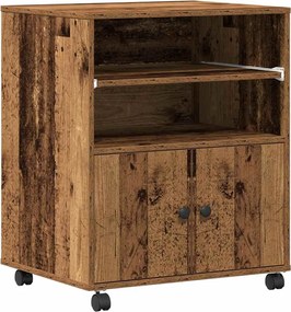 vidaXL Suport pentru imprimantă Lemn vechi 60 x 48 x 74 cm