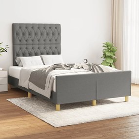 vidaXL Cadru de pat fără saltea gri închis 120x190 cm țesătură