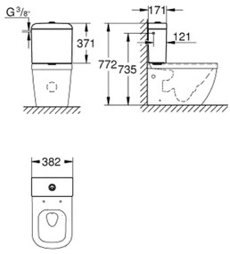 Rezervor vas wc alimentare laterala Grohe Euro Ceramic