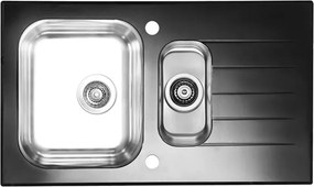 Chiuveta inox Alveus Glassix 20 inox - negru 86x50 cm