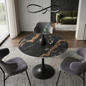 Masa rotunda bistro cu blat ceramic aurora oro LYON 80cm
