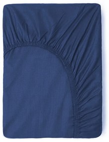 Cearșaf elastic din bumbac Good Morning, 160 x 200 cm, albastru închis