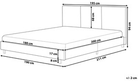 Pat matrimonial 180 cm ALVIA (cu somieră) (gri). 1007082