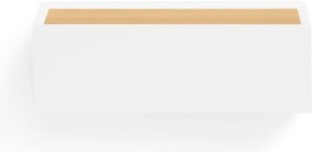 Noptieră albă suspendată cu blat cu aspect de lemn de stejar Arista – Teulat