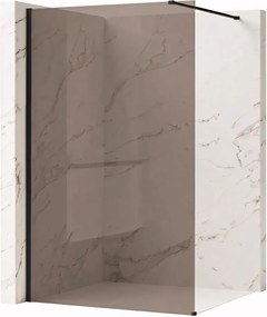 Paravan de dus fumuriu Rea Flexi Brown 80 cm negru