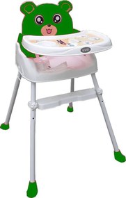 Scaun de masa 3 in 1 pentru copii si bebe NOVOKIDS™ Teddy Bear ,transformabil in scaunel copii, functie inaltator scaun, 2 trepte de inaltime, sezut