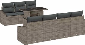 vidaXL Set de canapele pentru grădină 8 pcs Gri Rattan poli