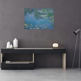 Tablou pe sticlă - Claude Monet, Water Lilies, reproducere (70x50 cm)