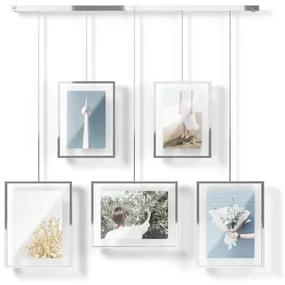 Rame argintii de suspendat 5 buc. din metal 66x69 cm Exhibit – Umbra