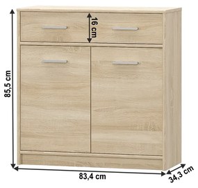 Dulăp TEYO 2D1S, stejar sonoma
