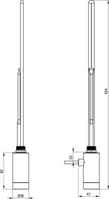 Silia Element de încălzire, Pentru calorifer baie - 400 W AGI_F401