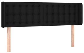 3119202 vidaXL Tăblie de pat cu aripioare negru 147x16x78/88 cm textil