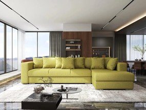 Colțar extensibil dumonde cu ladă de depozitare si sezut confortabil din spuma high-density, Gloria Enjoy Green II 320x183 cm