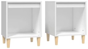 821859 vidaXL Noptiere, 2 buc., alb, 40x35x50 cm