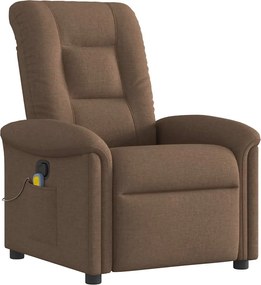 vidaXL Fotoliu de masaj rabatabil, maro, material textil