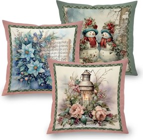 decoDoma Set de 3 fețe pernuțe LANTERNS 45 x 45 cm