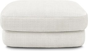 Taburet alb cu tapițerie din chenille Leonore – Bobochic Paris