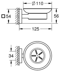 GROHE 41096000 - Suport pentru săpun START CUBE 110 × 56 × 125 mm crom lucios