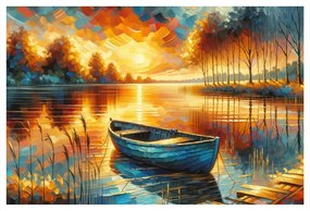 Tablou liniștea serii pe lac