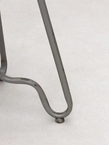 Scaun de bar vintage pentru insulă din fier, gri, cu spătar, finisaj patinat, 88 x 35 x 41 cm, „Valéry”