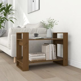 Bibliotecă/separator cameră maro miere 80x35x56,5 cm lemn masiv