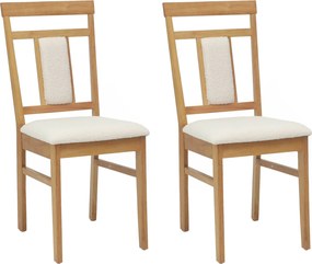 vidaXL Scaun de sufragerie 2 pcs Natural și deschis