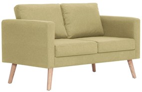 281357 vidaXL Canapea cu 2 locuri, verde, material textil