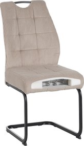 Scaun pentru sufragerie, maro-gri Taupe/neagră, KELMA