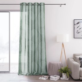 Perdea verde cu imprimeu, PALMA 140x250 cm
