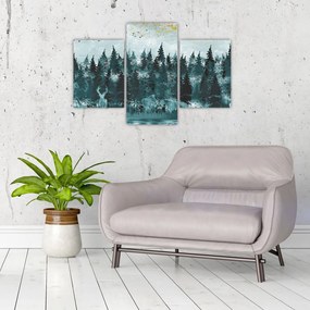 Tablou - Animale din pădure (90x60 cm)