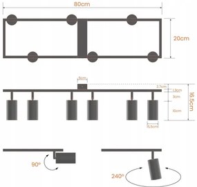 Plafonieră cu spoturi 6xGU10/30W/230V alb