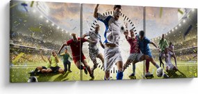 Tablou - Fotbal (cu ceas) (90x30 cm)