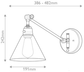 Lampă de perete Hinkley HK-ARTI-1W-HB-CG ARTI 1xE27/60W/230V alamă