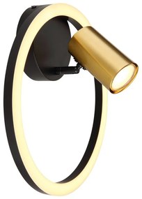 Aplica LED cu spot design modern Marrie negru, alama