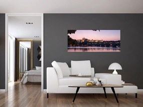 Tablou cu palatul din Praga și Vltava (120x50 cm)