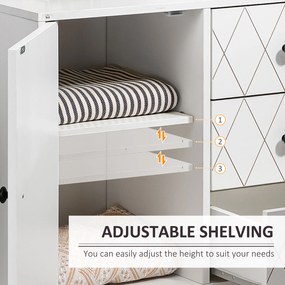 HOMCOM Comoda stil cu romburi cu 3 sertare si un dulap, Mobilier de living si dormitor din otel si MDF | AOSOM RO