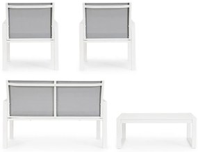 Set mobilier de grădină alb din aluminiu pentru 4 persoane Kallen – Bizzotto