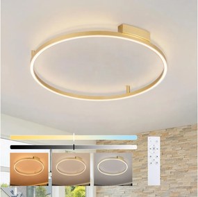 Brilagi - Corp de iluminat LED reglabil PORTOFINO, LED/60W/230V, Ø 80 cm, auriu + telecomandă