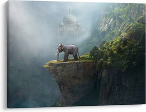 Tablou - Elefant în vârful Taj Mahalului (70x50 cm)