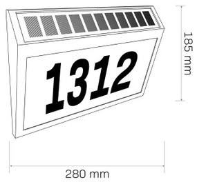 Număr casă solar LED NUMERO LED/3,7V 6000K 1200 mAh IP44 negru